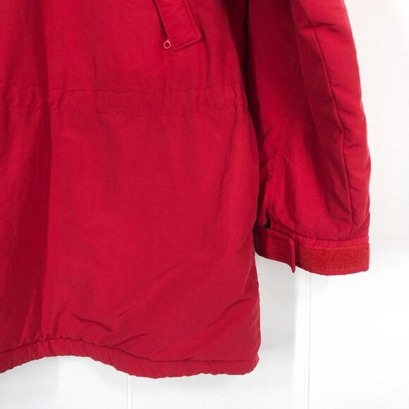 Land’s End VTG Pullover Jacket Fleece Lined 1/4 Zip Collared Unisex Large in Red - Picture 5 of 16